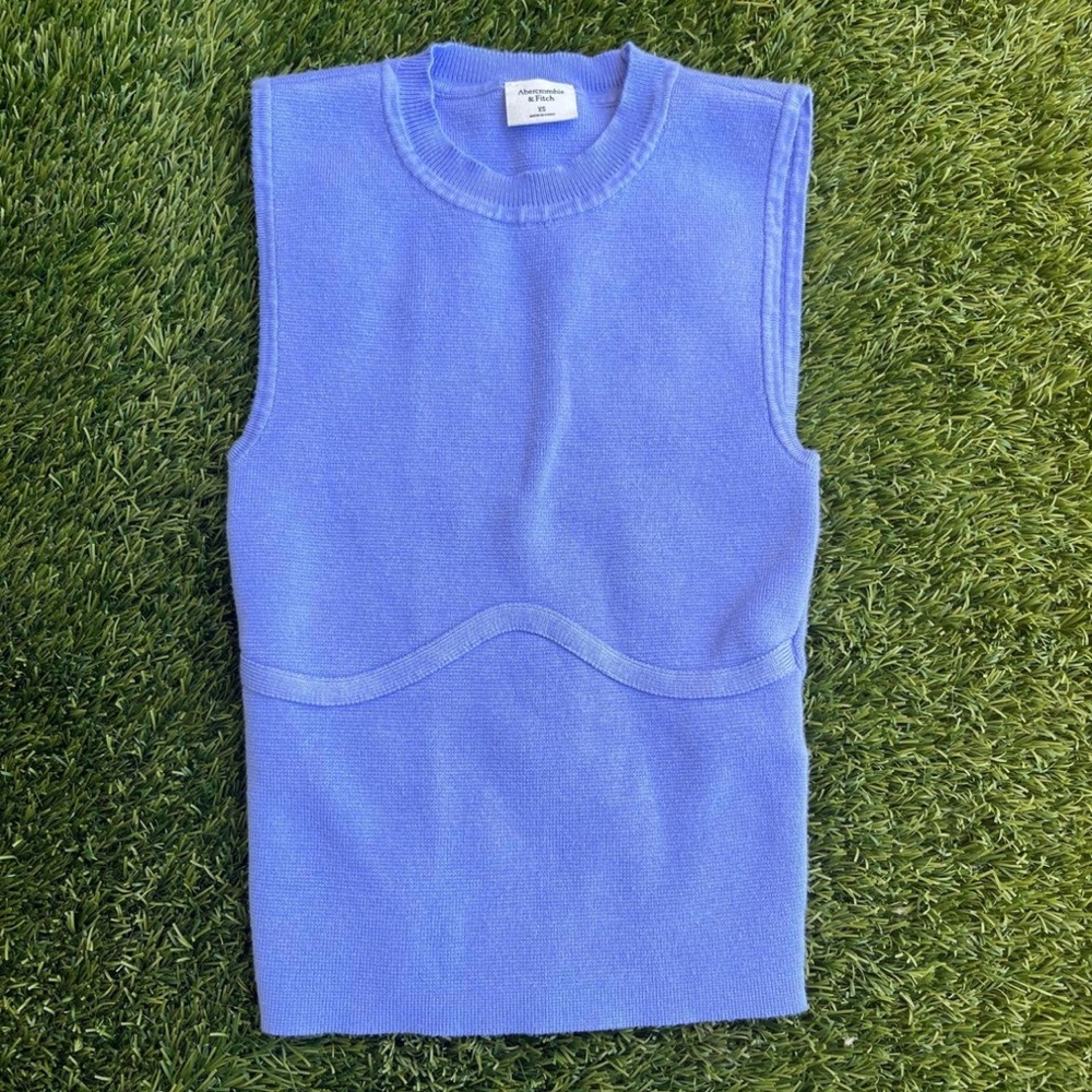 Abercrombie Sweater Short Sleeve Top Blue